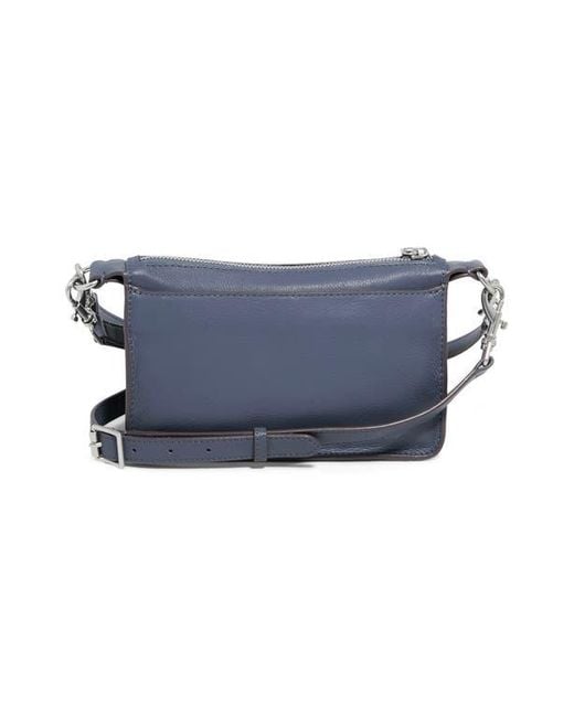 Aimee Kestenberg Blue Mini Saddle Up Convertible Leather Crossbody Bag