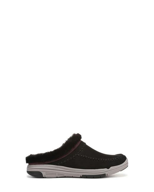 Ryka Black Arrow Faux Fur Trim Mule