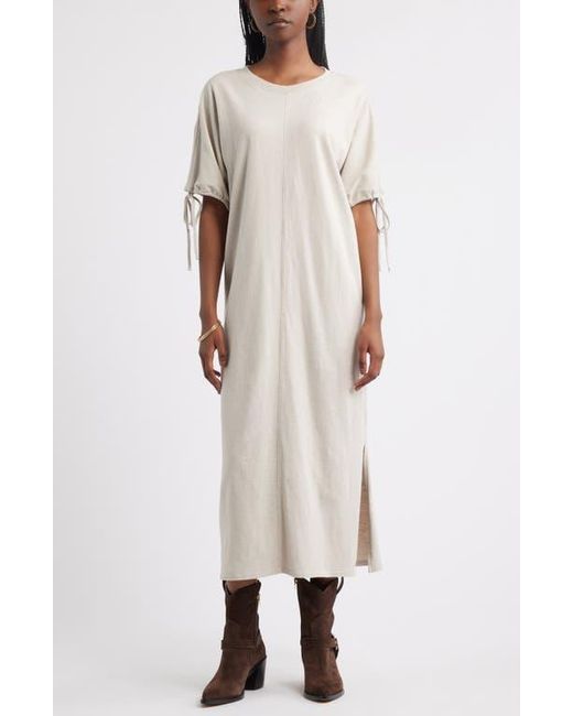 Treasure & Bond Natural Drawstring Sleeve Knit Dress