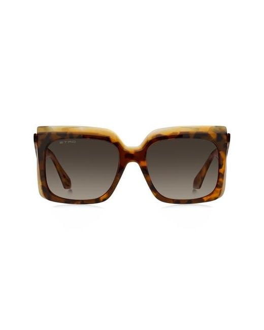 Etro Brown 57Mm Square Sunglasses