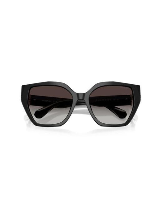 Swarovski Black 56Mm Gradient Irregular Sunglasses