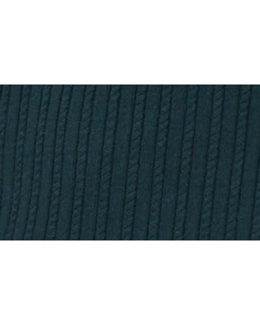 Ted Baker Blue Mock Neck Split Cuff Ribbed Sweater