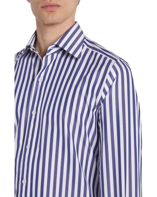 Tom Ford Blue Slim Fit Stripe Button-up Shirt for men