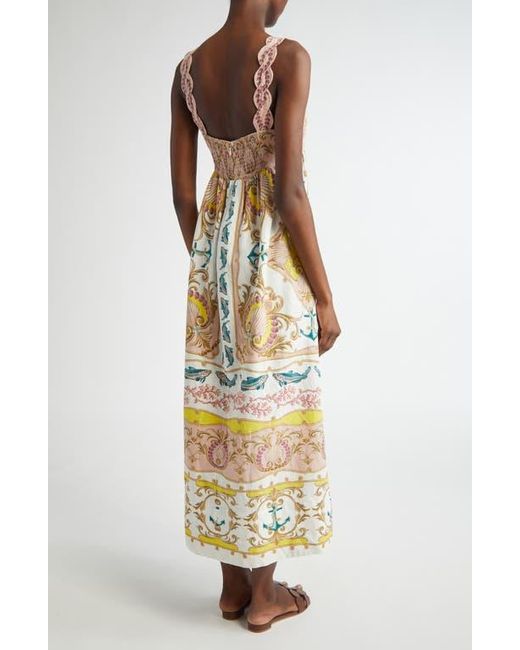 Farm Rio Metallic Maritime Magic Linen Blend Sundress