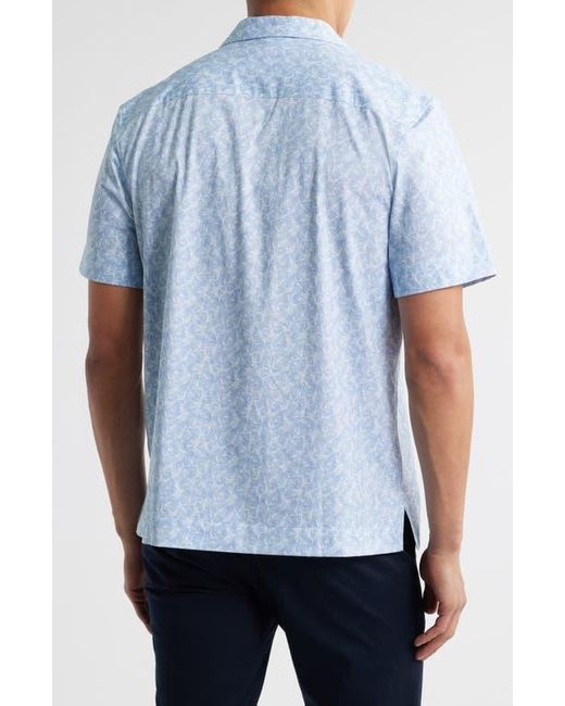 Bugatchi Blue Cole Ooohcotton Floral Camp Shirt for men
