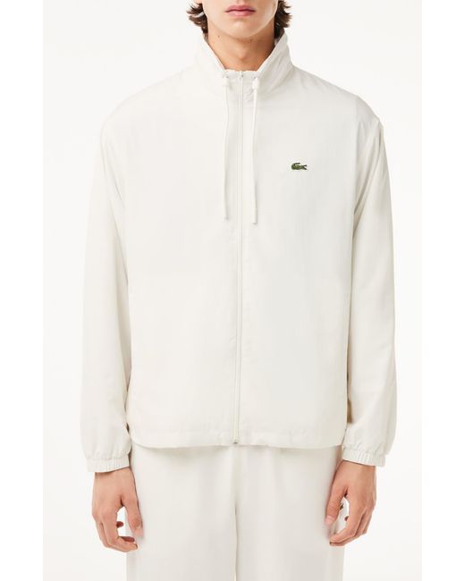 Lacoste White Water Repellent Hooded Jacket for men