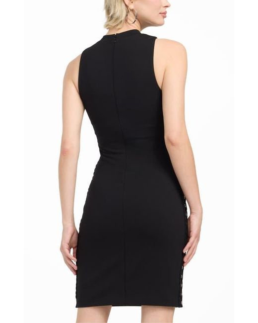 Guess Damara Lace Trim Sleeveless Dress in Black | Lyst