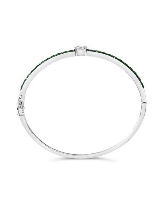 Haus of Brilliance Green Created Sapphire And Emerald Semi Eternity Bangle Bracelet