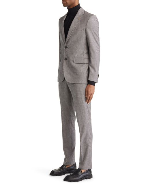 Ted Baker Gray Robbie Extra Slim Fit Houndstooth Wool Suit for men