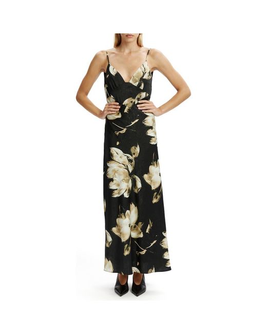 Bardot Black Capri Floral Print Satin Slipdress