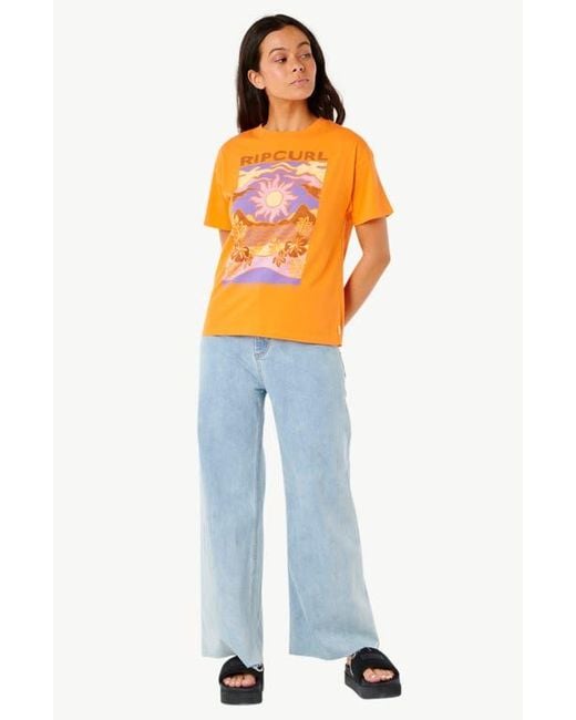 Rip Curl Orange Dune Dancer Relaxed Graphic T-Shirt