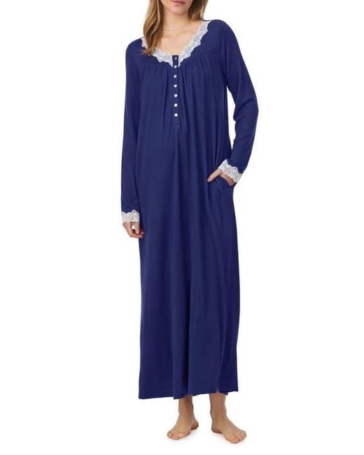Eileen West Blue Long Sleeve Ballet Nightgown