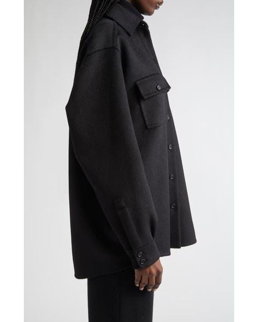 Michael Kors Women's Black Cpo Virgin Wool Shirt Jacket