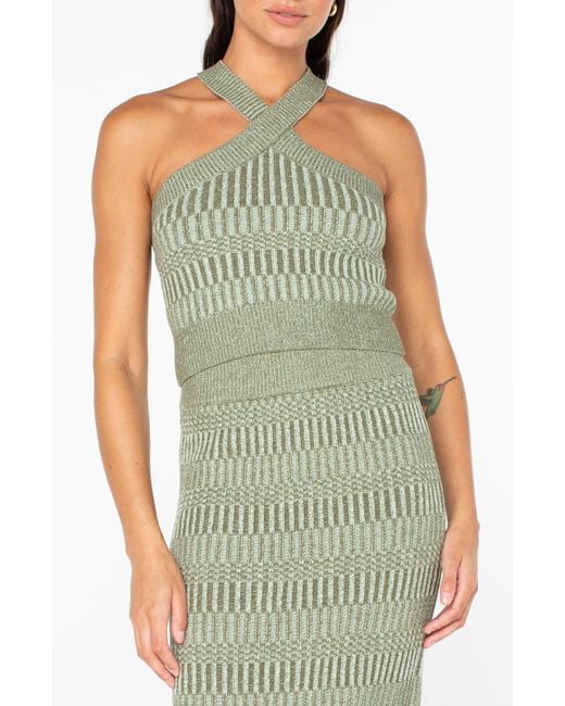 Roxy Green Gemma Halter Sweater Tank
