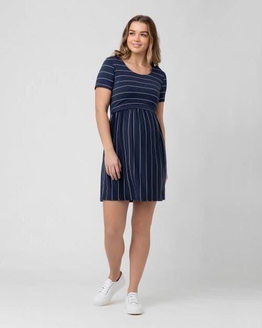 Ripe Maternity Blue Crop Top Nursing Dress