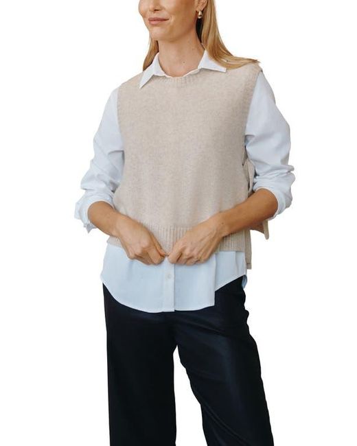 Bella Dahl Gray Side Tie Wool & Cashmere Sweater Vest