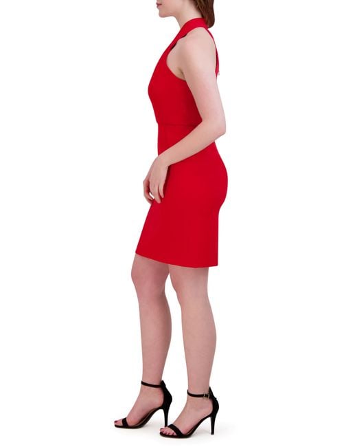 Julia Jordan Red Halter Neck Sheath Dress