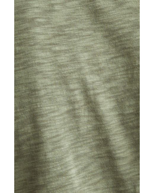 Veronica Beard Green Posey V-neck Pima Cotton Slub T-shirt