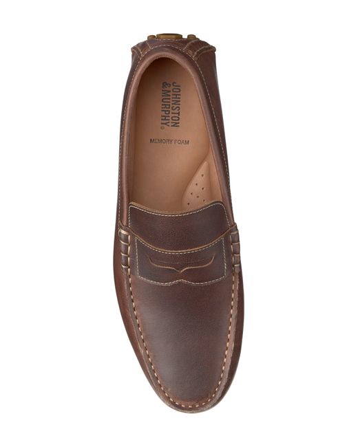 Johnston & Murphy Brown Athens Penny Driving Loafer for men