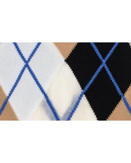 Hansel From Basel Blue Argyle Crew Socks