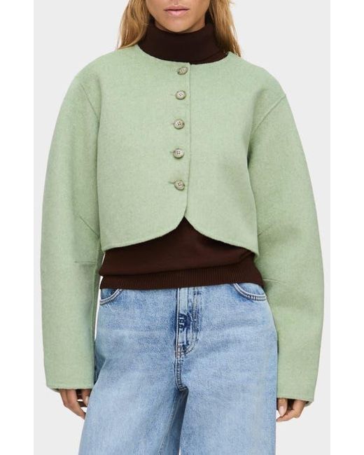 ALIGNE Green Angelina Wool Blend Crop Jacket