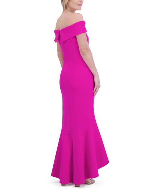 Eliza J Pink Off The Shoulder High-low Gown