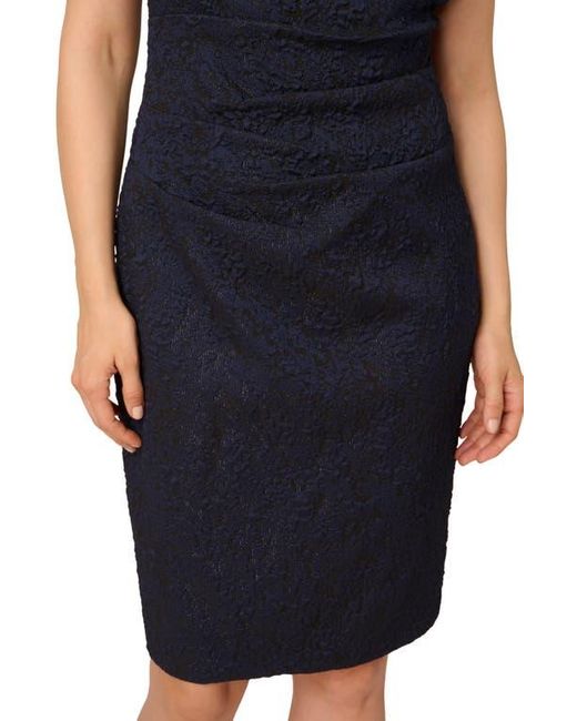 adrianna papell metallic jacquard sheath dress Sleeveless Metallic Jacquard Cocktail Dress In Red Multi