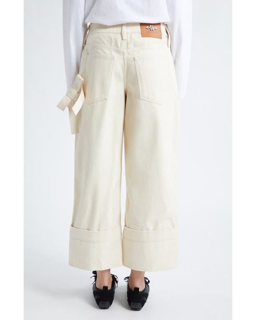 Simone Rocha Natural Straight Leg Bow Loop Jeans