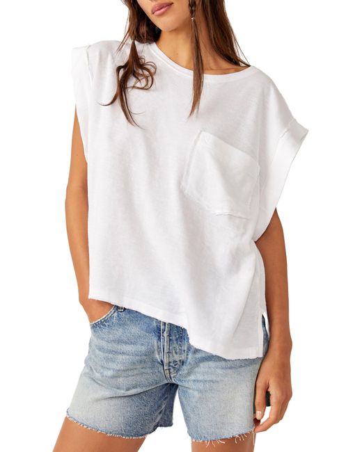 Free People White Our Time Oversize T-shirt