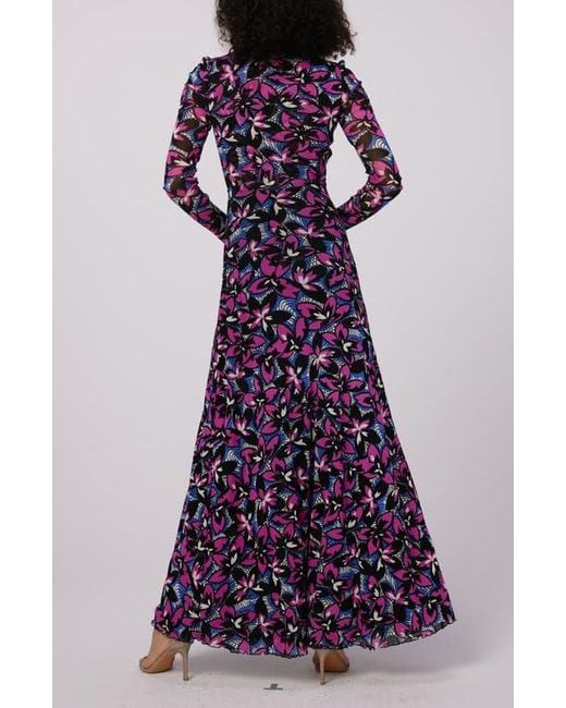 Robe Diane Von Furstenberg Purple Haze April - Taille 0 - Neuf Avec Étiquette - Viscose - Genou