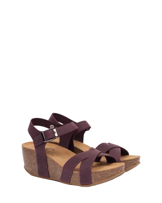 Celtic & Co. Brown Crossover Wedge Sandal