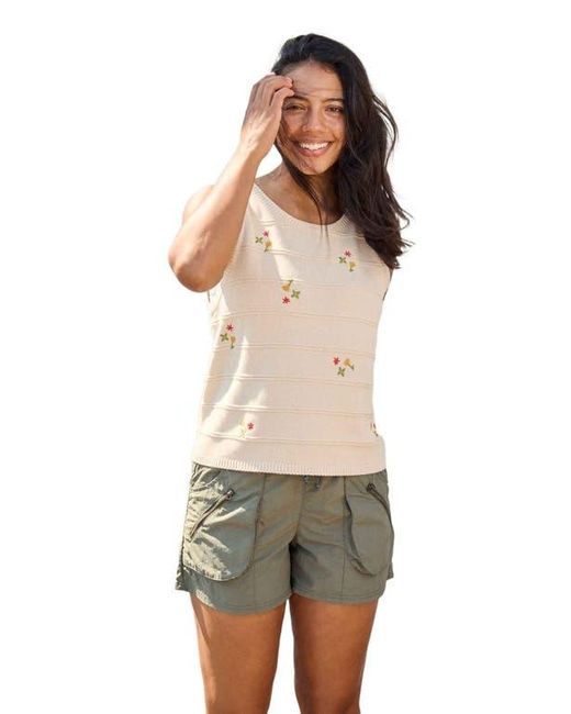 Toad & Co. Blue Bianca Crew Tank Embroidered