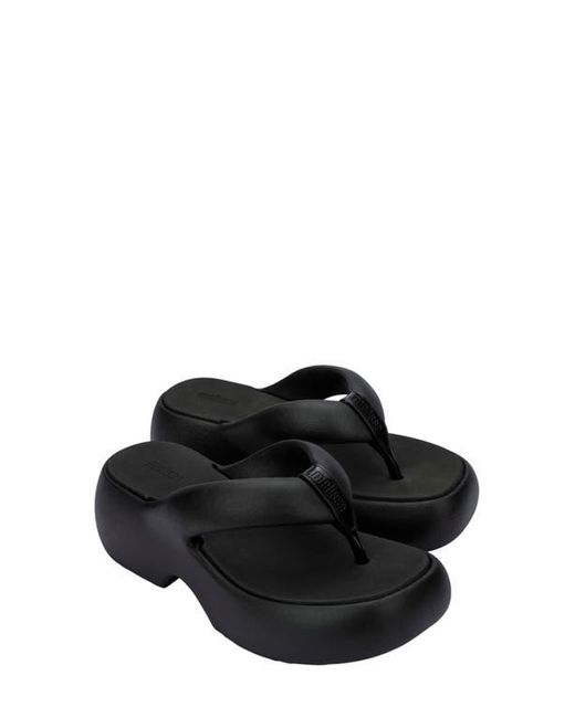 Melissa Black Free Fuzzy Water Resistant Platform Flip Flip