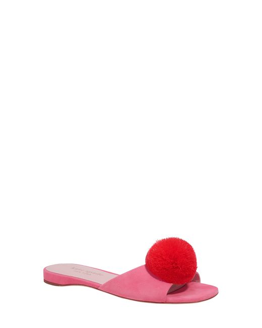 Kate Spade Pink Amour Pom Slide Sandal