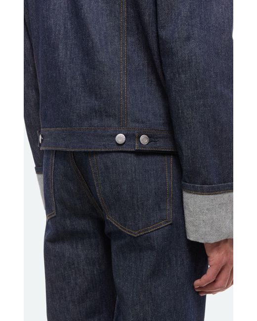 Helmut Lang Blue Contrast Cuff Denim Trucker Jacket for men