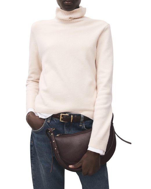 Mango White Turtleneck Sweater