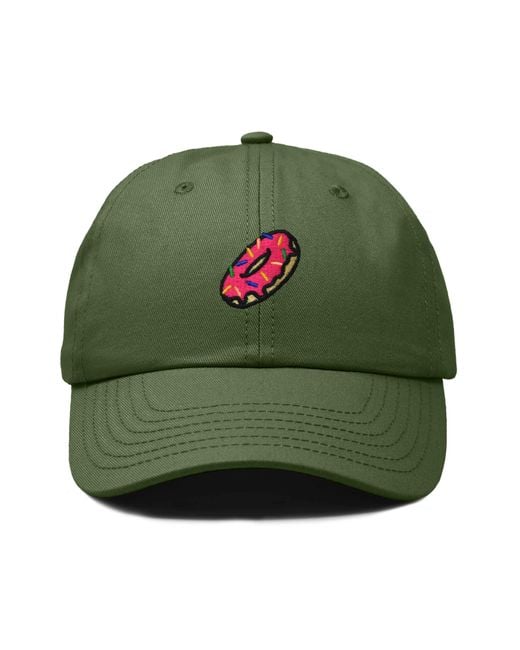 Alix Green Donut Embroidered Adjustable Cap for men