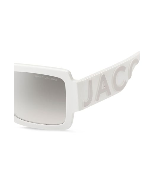 Marc Jacobs White 55mm Gradient Rectangular Sunglasses