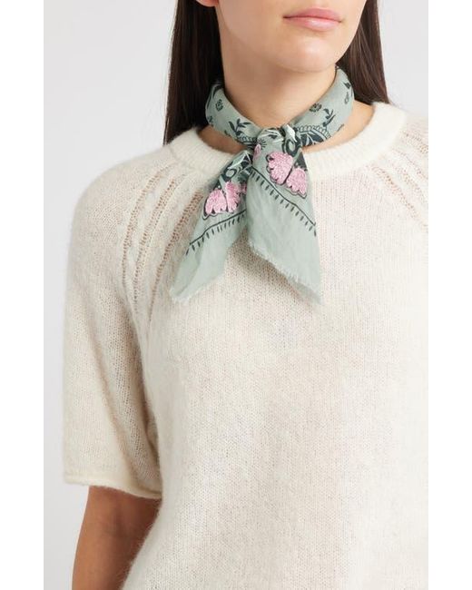 Treasure & Bond Gray Floral Embroidered Bandana