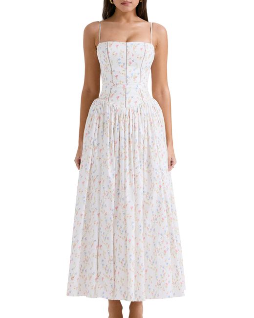 House Of Cb White Ysabella Floral Maxi Sundress