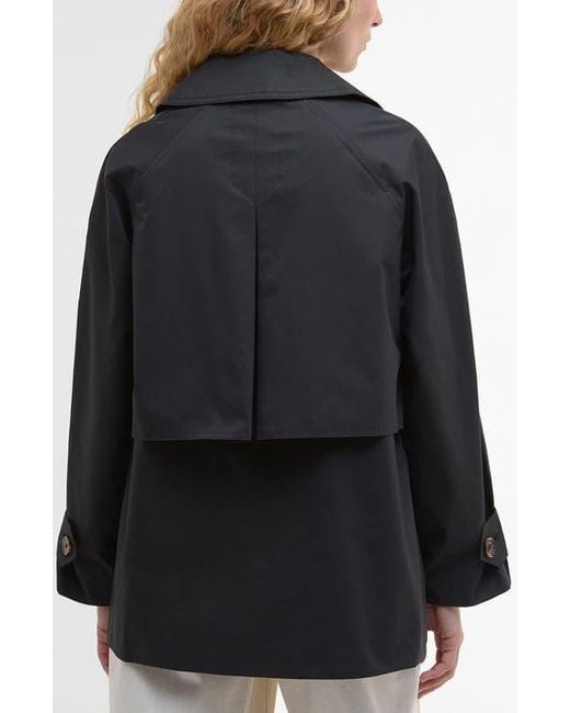 Barbour Black Maisy Showerproof Double Breasted Jacket