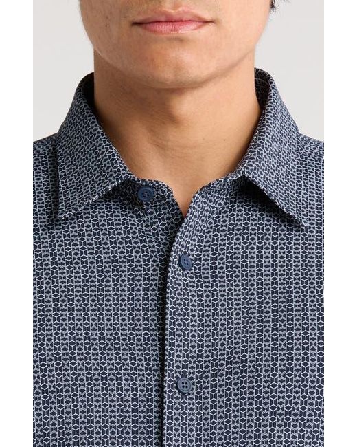 Boss Blue Roan Kent Geo Print Button-Up Shirt for men