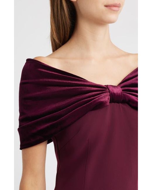 Sonya Moda Purple Belluno Off The Shoulder Column Gown