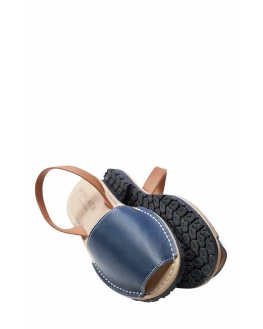 VISCATA Blue Menorquina Leather Avarca Sandals