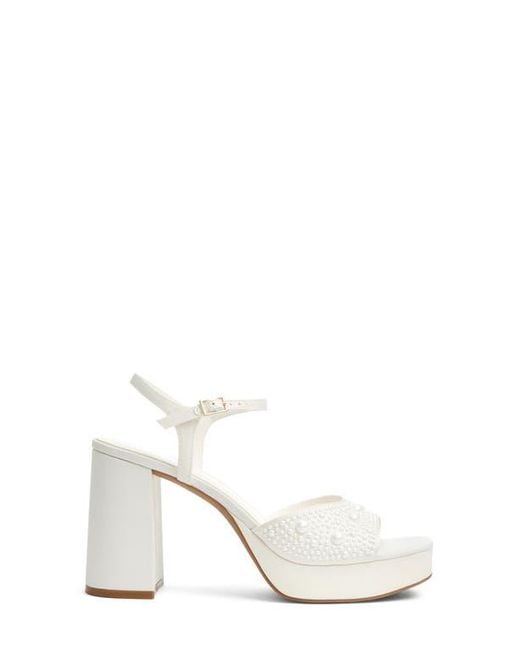 Open Edit White Whitney Block Heel Sandal