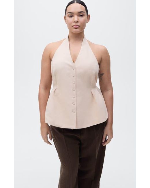 Mango Natural Pleated Halter Vest
