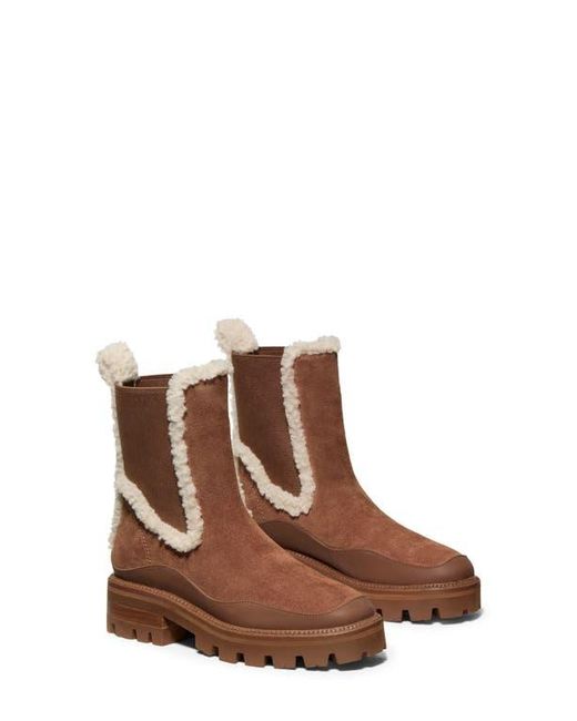 Kate Spade Brown London Faux Shearling Trim Chelsea Boot