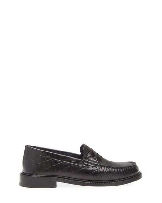 VINNY'S Black Yardee Penny Loafer for men