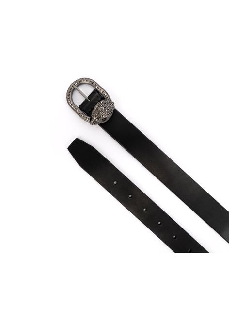 Kurt Geiger Black Jewel Buckle Leather Belt