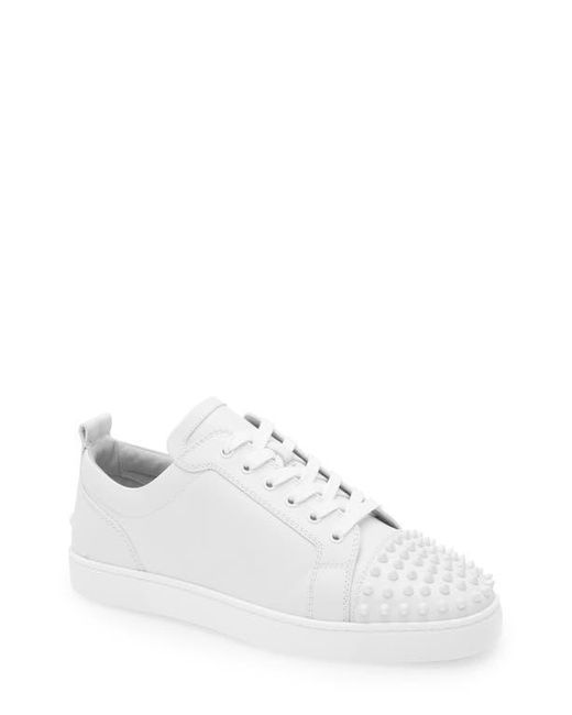 Christian Louboutin Men's White Louis Junior Spikes Sneaker